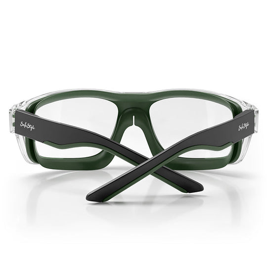 Safestyle Switches Clear/Green Frame Clear Lens Safety Glasses (SPSW1-0002)