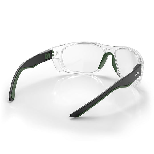Safestyle Switches Clear/Green Frame Clear Lens Safety Glasses (SPSW1-0002)
