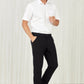 Biz Care Mens Comfort Waist Flat Front Pant (CL958ML)