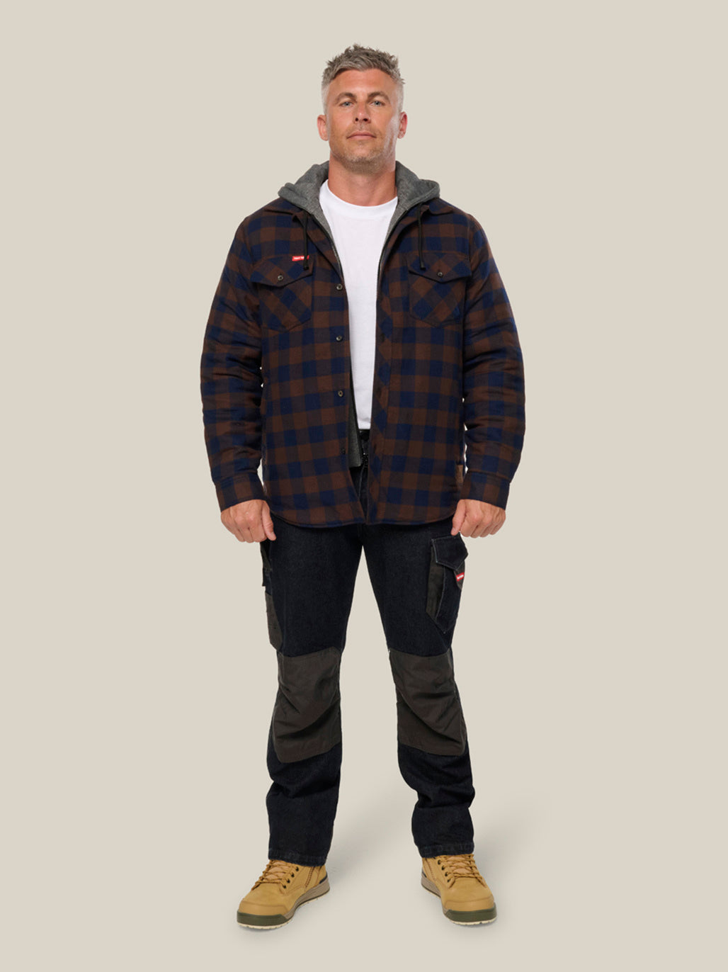 Hard Yakka Quilted Flannel Hooded Shacket (Y06690)