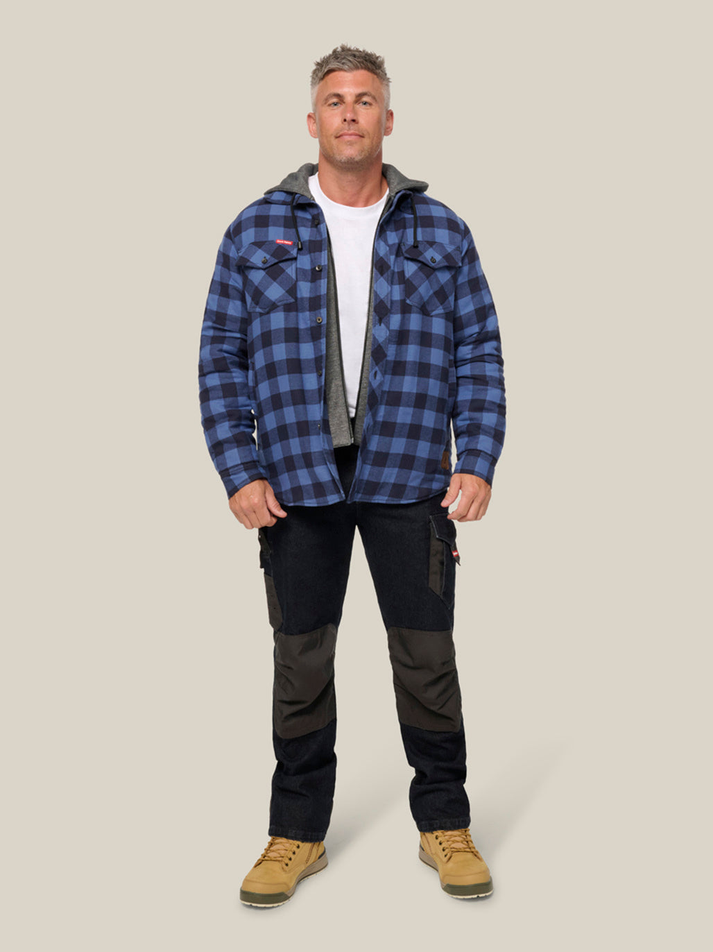 Hard Yakka Quilted Flannel Hooded Shacket (Y06690)