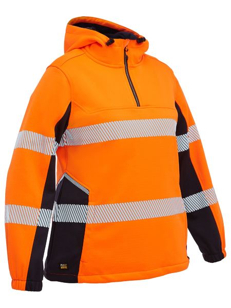 Bisley Women's Flx & Move™ Hi Vis Taped Liquid Repellent Fleece Hoodie (BKL6571T)