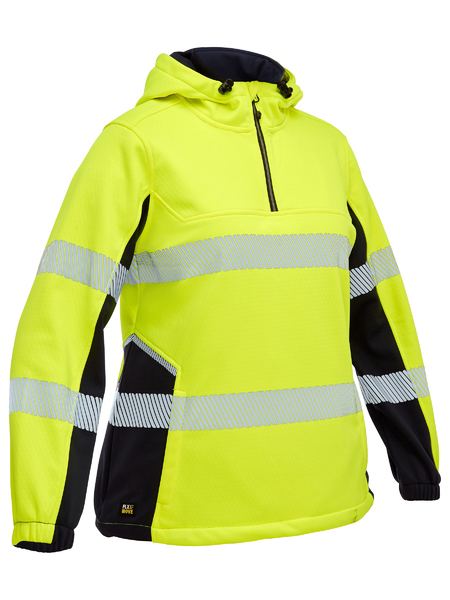 Bisley Women's Flx & Move™ Hi Vis Taped Liquid Repellent Fleece Hoodie (BKL6571T)