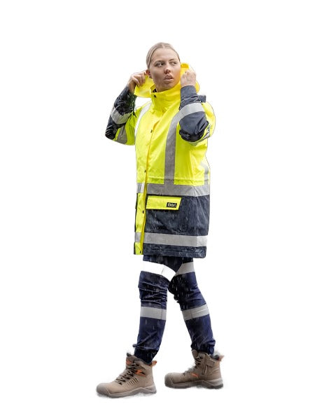 Bisley Women's Taped Hi Vis 5 In 1 Rain Jacket (BKL6975)