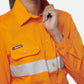 King Gee Womens Workcool Vented Closed Front Shirt Taped Long Sleeve (K44228)