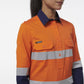 King Gee Women's Workcool Vented Closed Front Reflective Shirt (K44230)