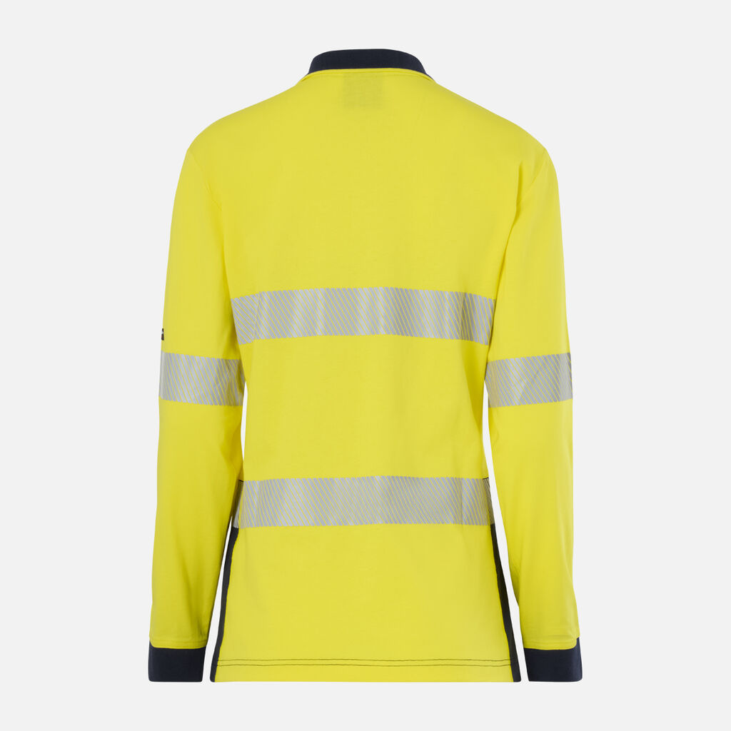 King Gee Women's Originals Hi-Vis Spliced Taped Cotton Polo (K44248)