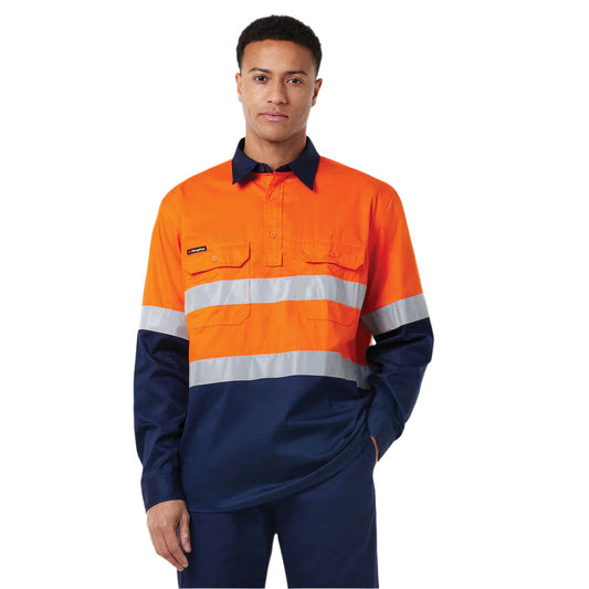King Gee Originals Closed Front Vented Drill Shirt Tape (K54007)