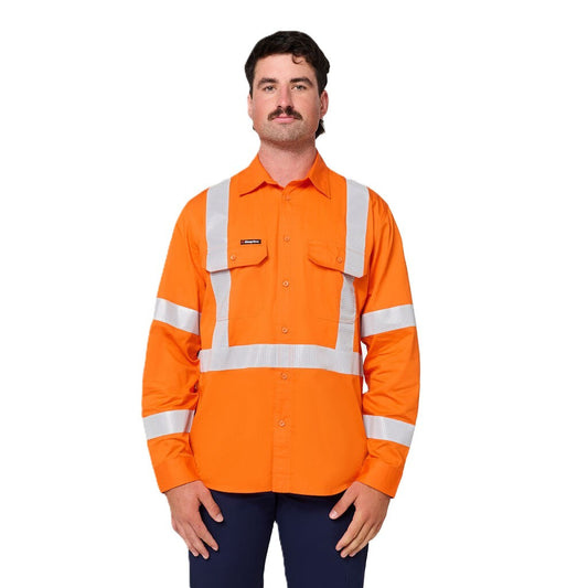 King Gee Originals NSW Rail Hi-Vis Vented Taped Long Sleeve Shirt (K54044)