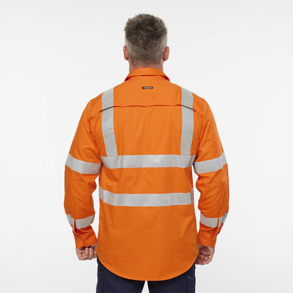 King Gee Originals VIC Rail Hi Vis Vented Taped Long Sleeve Shirt (K54048)