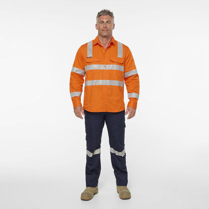 King Gee Originals VIC Rail Hi Vis Vented Taped Long Sleeve Shirt (K54048)