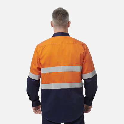 King Gee Originals Hi-Vis Reflective Two Tone Long Sleeve Work Shirt (K54315)