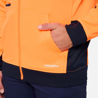 King Gee Original Hi Vis Full Zip Fleece Hoodie (K55019)