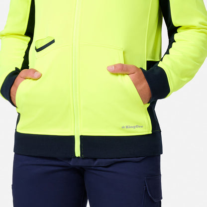 King Gee Original Hi Vis Full Zip Fleece Hoodie (K55019)