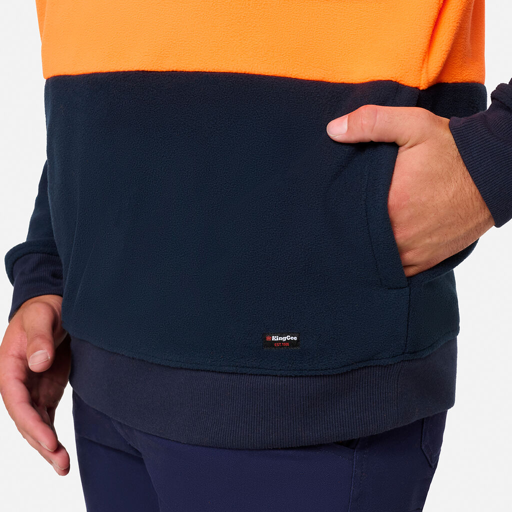 King Gee Originals Hi-Vis 1/4 Zip Polar Fleece Pullover (K55021)