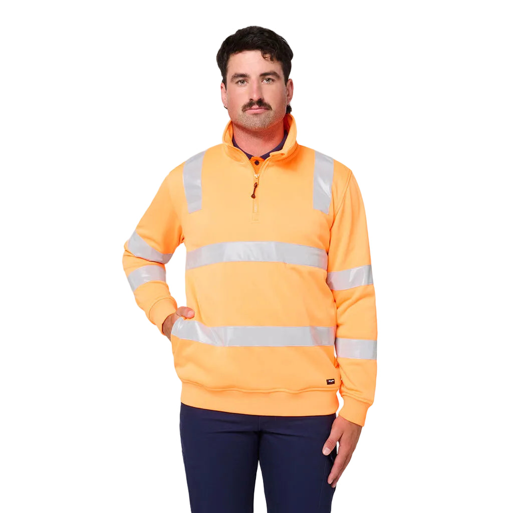 King Gee Originals Hi Vis Vic Rail 1/4 Taped Pullover (K55022)