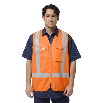 King Gee Originals Hi Vis X Back Cotton Drill Vest (K57007)