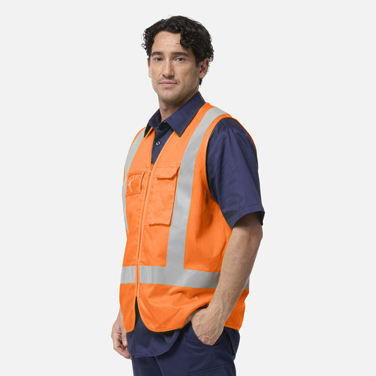 King Gee Originals Hi Vis X Back Cotton Drill Vest (K57007)