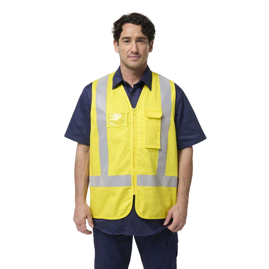 King Gee Originals Hi Vis X Back Cotton Drill Vest (K57007)