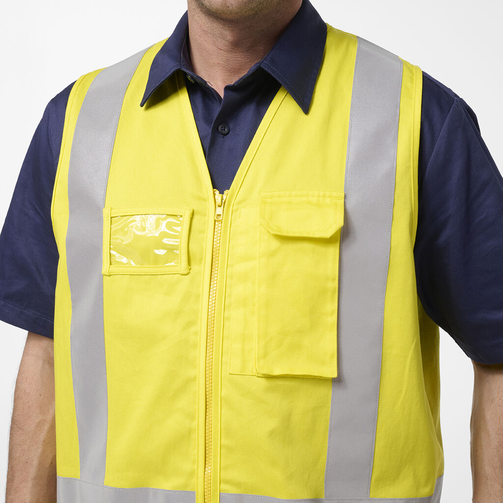 King Gee Originals Hi Vis X Back Cotton Drill Vest (K57007)