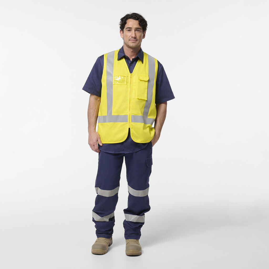 King Gee Originals Hi Vis X Back Cotton Drill Vest (K57007)
