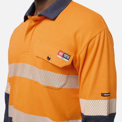 King Gee Shieldtec FR Hi-Vis Spliced Polo with FR Tape (K84008)