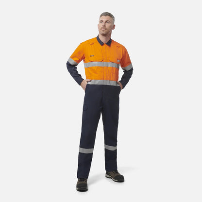 King Gee ShieldTec FR Hi Vis Two Tone Coverall With FR Tape PPE2 (Y00055)