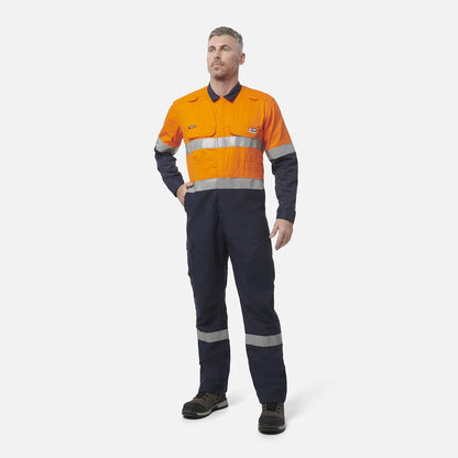 King Gee ShieldTec FR Hi Vis Two Tone Coverall With FR Tape PPE2 (Y00055)