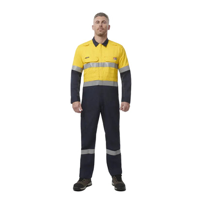 King Gee ShieldTec FR Hi Vis Two Tone Coverall With FR Tape PPE2 (Y00055)