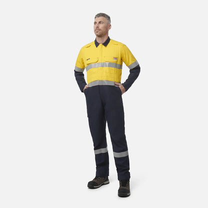 King Gee ShieldTec FR Hi Vis Two Tone Coverall With FR Tape PPE2 (Y00055)