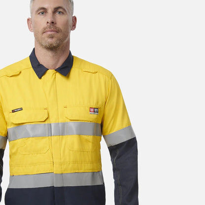 King Gee ShieldTec FR Hi Vis Two Tone Coverall With FR Tape PPE2 (Y00055)