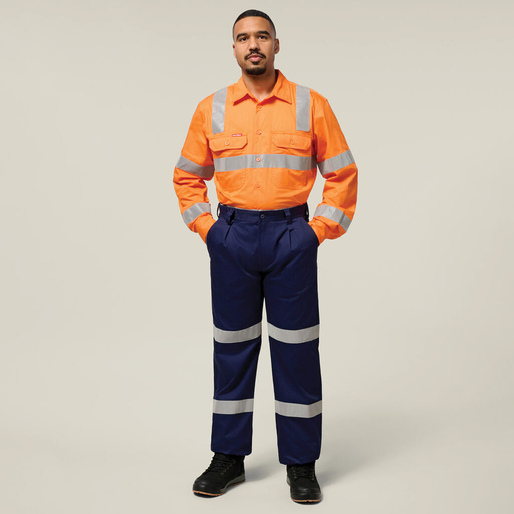 Hard Yakka Biomotion Hi-vis Taped Cotton Shirt (Y04265)