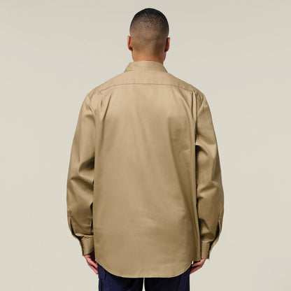 Hard Yakka Long Sleeve Closed Front Cotton Drill Work Shirt (Y07530)