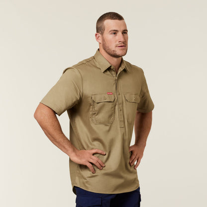 Hard Yakka Short Sleeve Closed Front Cotton Drill Work Shirt (Y07540)