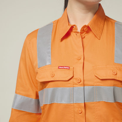 Hard Yakka Womenâ??s Foundations Biomotion Hi-vis Taped Long Sleeve Shirt (Y08421)