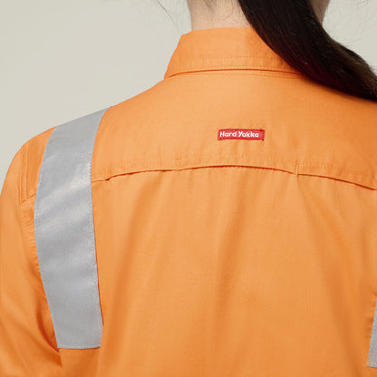 Hard Yakka Womenâ??s Foundations Biomotion Hi-vis Taped Long Sleeve Shirt (Y08421)