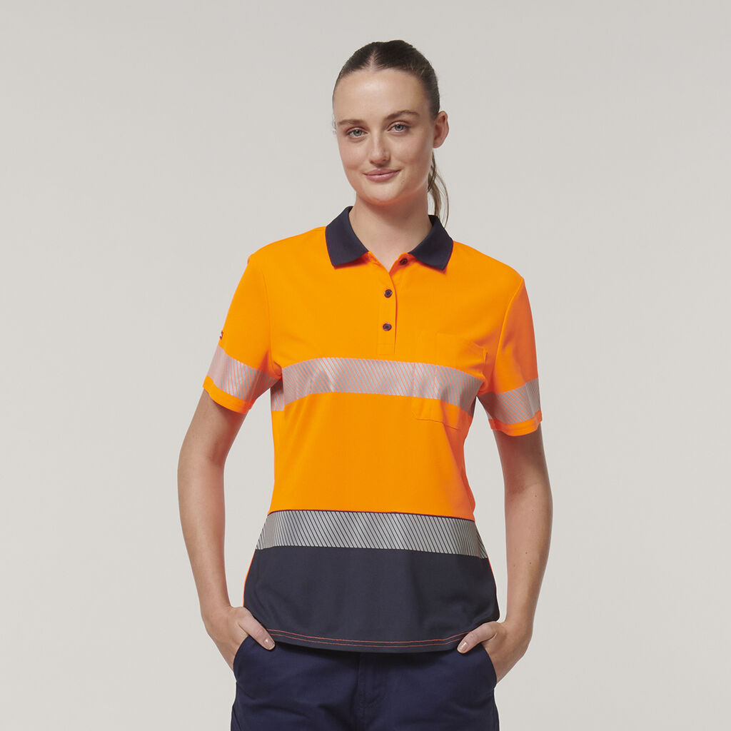 Hard Yakka Womn's Short Sleeve Hi Vis Taped Polo (Y08602)