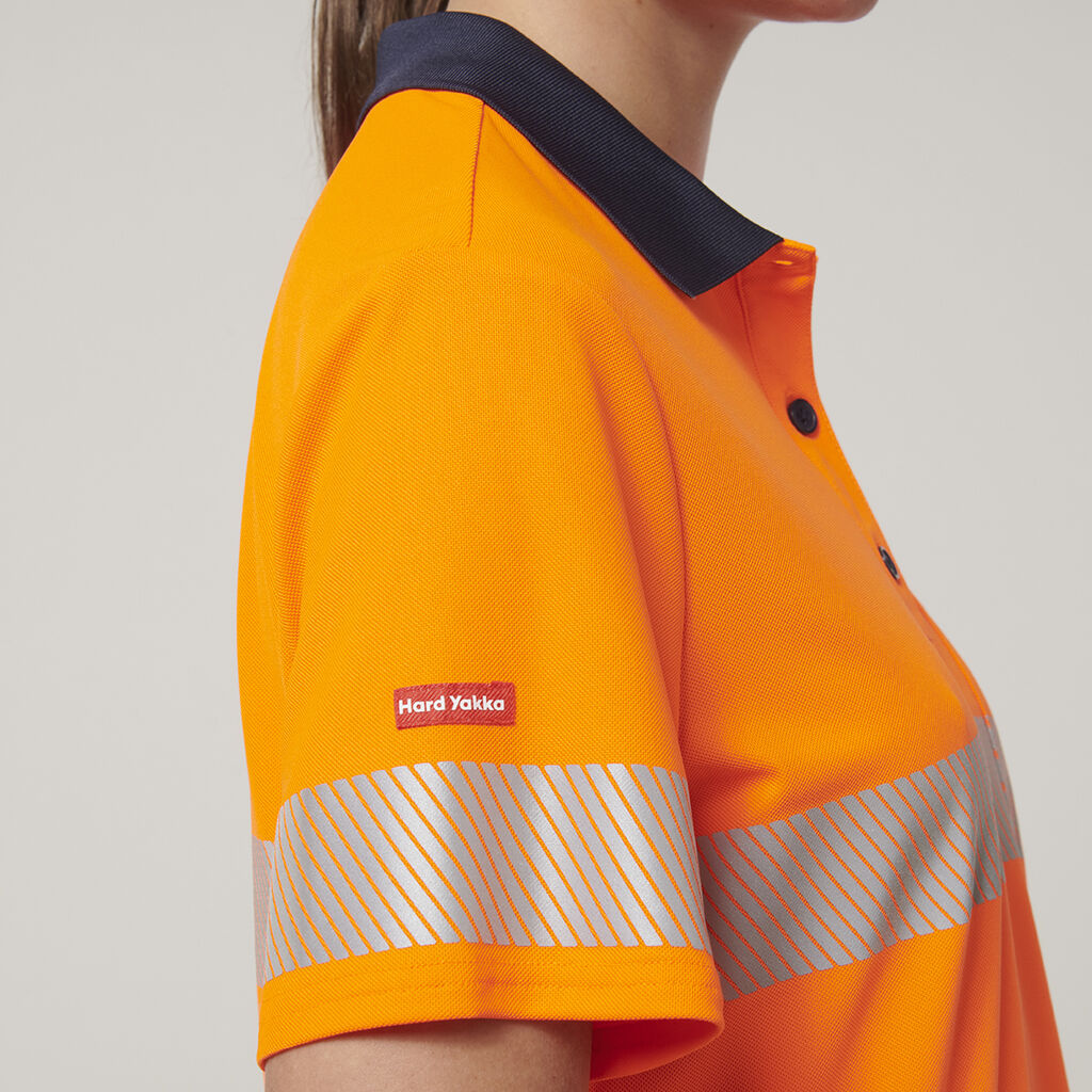 Hard Yakka Womn's Short Sleeve Hi Vis Taped Polo (Y08602)