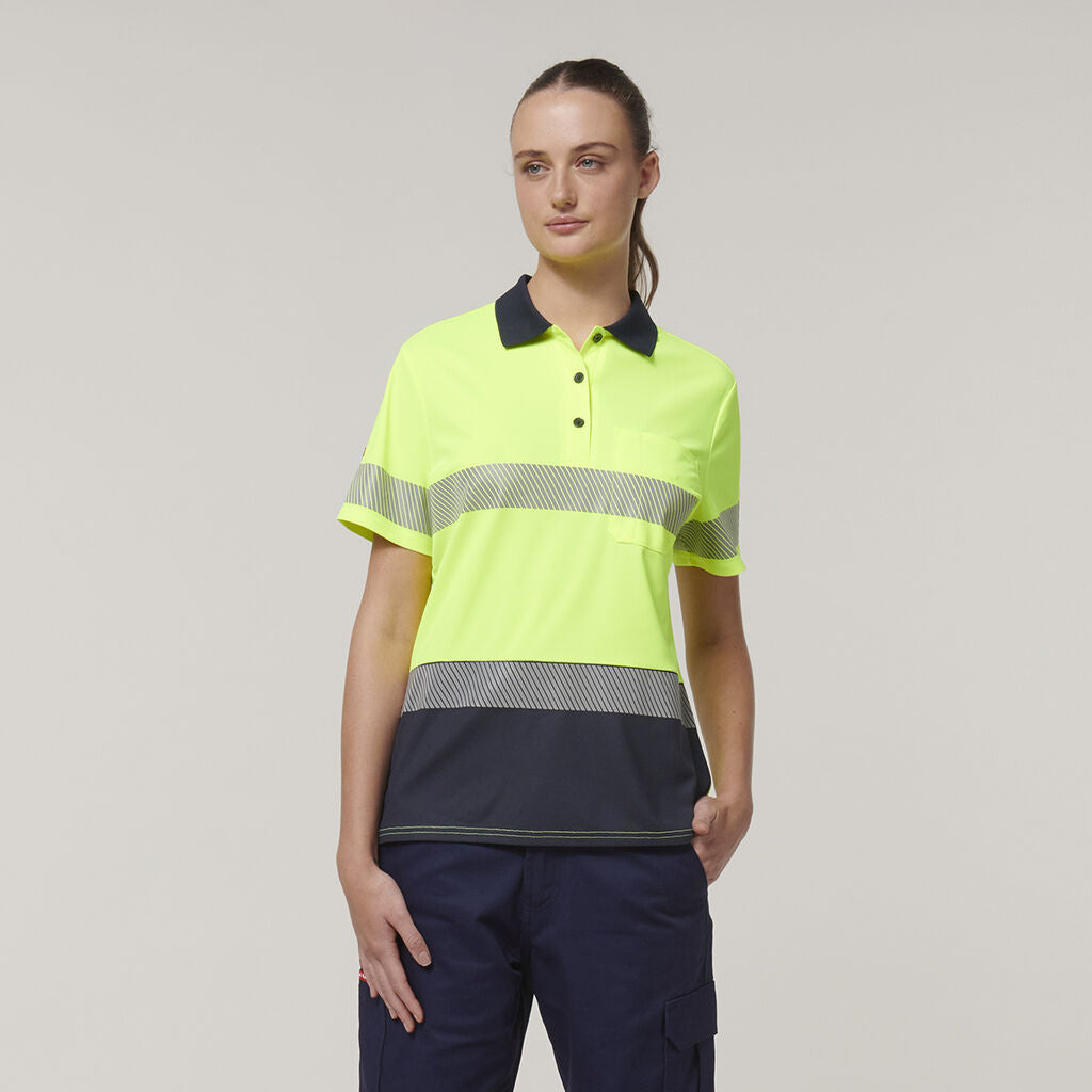 Hard Yakka Womn's Short Sleeve Hi Vis Taped Polo (Y08602)