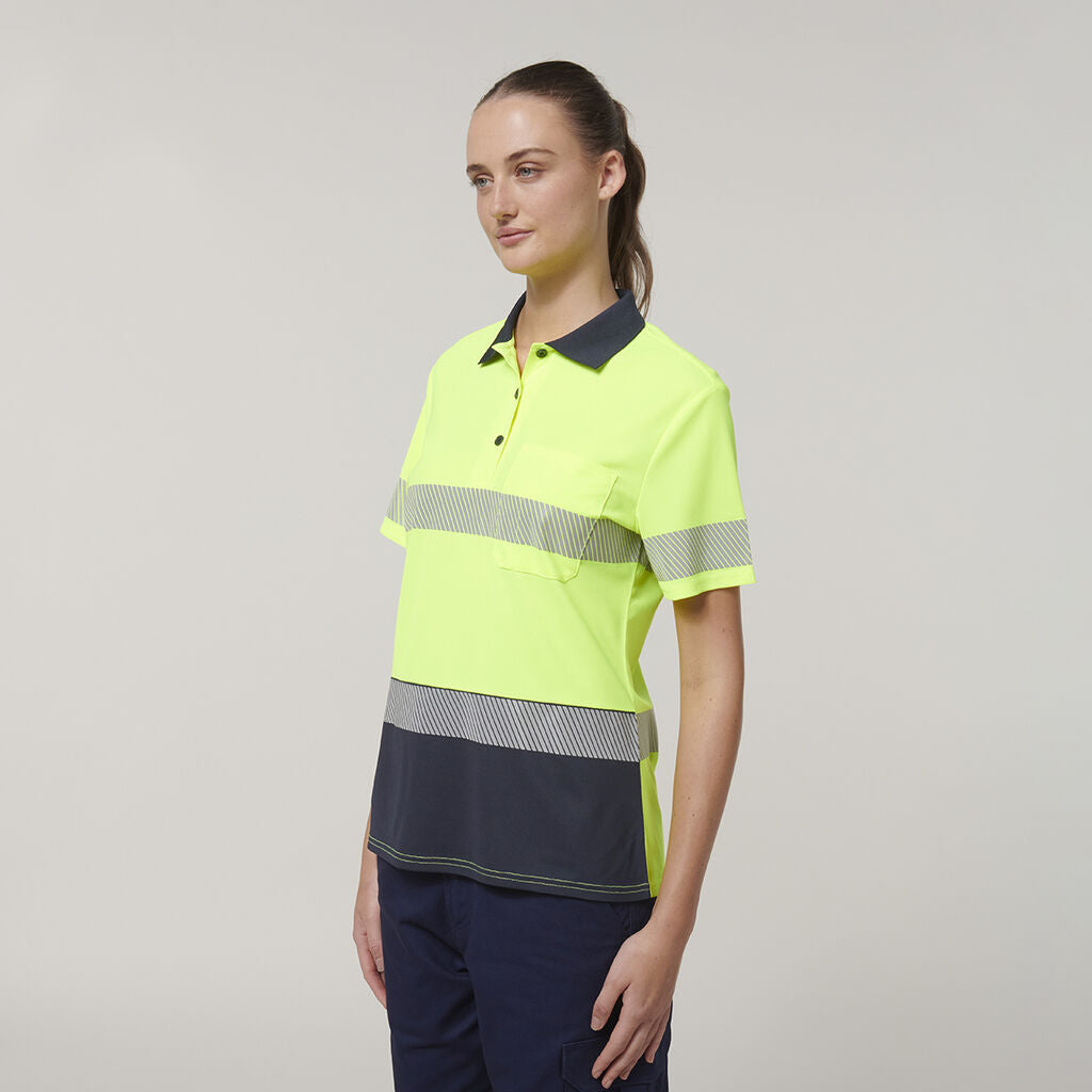 Hard Yakka Womn's Short Sleeve Hi Vis Taped Polo (Y08602)