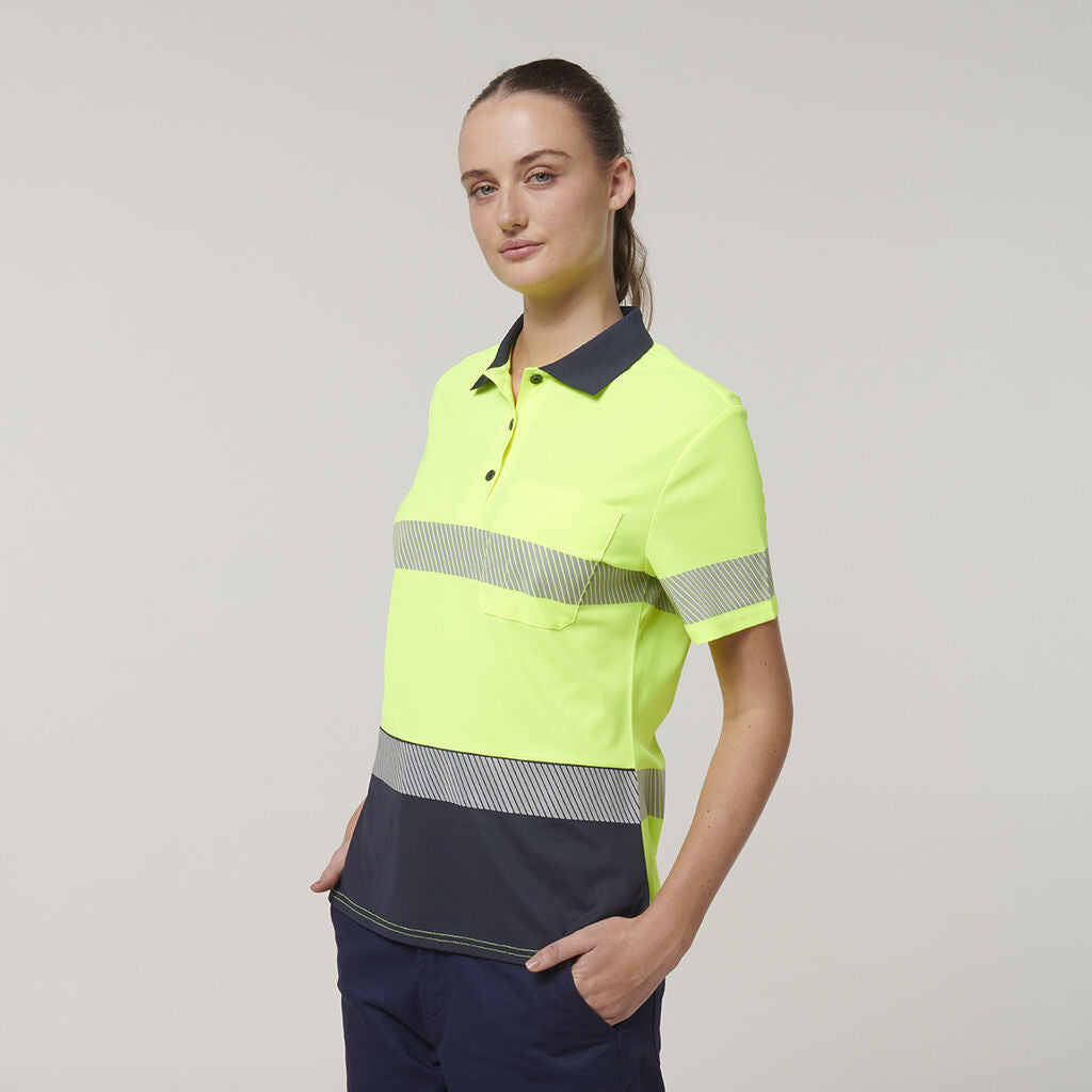 Hard Yakka Womn's Short Sleeve Hi Vis Taped Polo (Y08602)