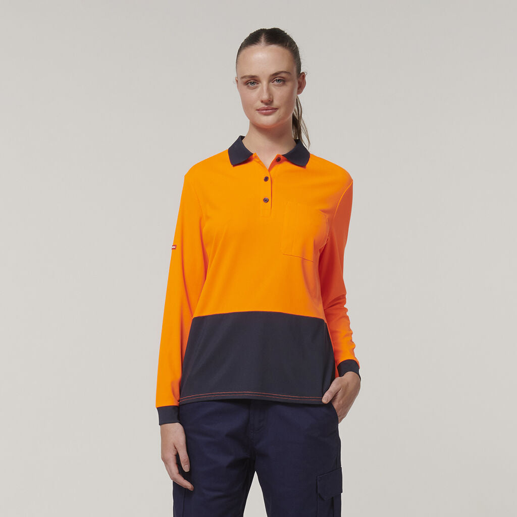 Hard Yakka Women's Long Sleeve Hi Vis Polo (Y08603)