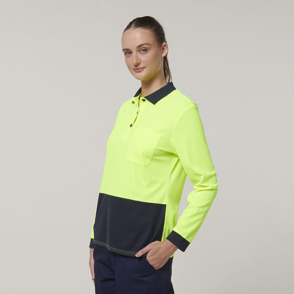 Hard Yakka Women's Long Sleeve Hi Vis Polo (Y08603)