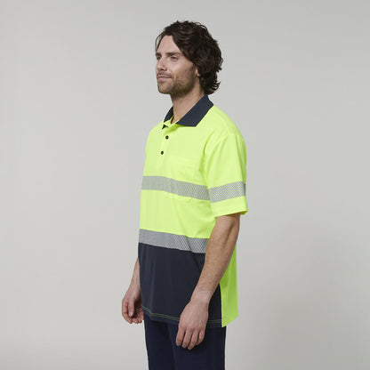 Hard Yakka Men's Short Sleeve Hi Vis Taped Polo (Y19618)