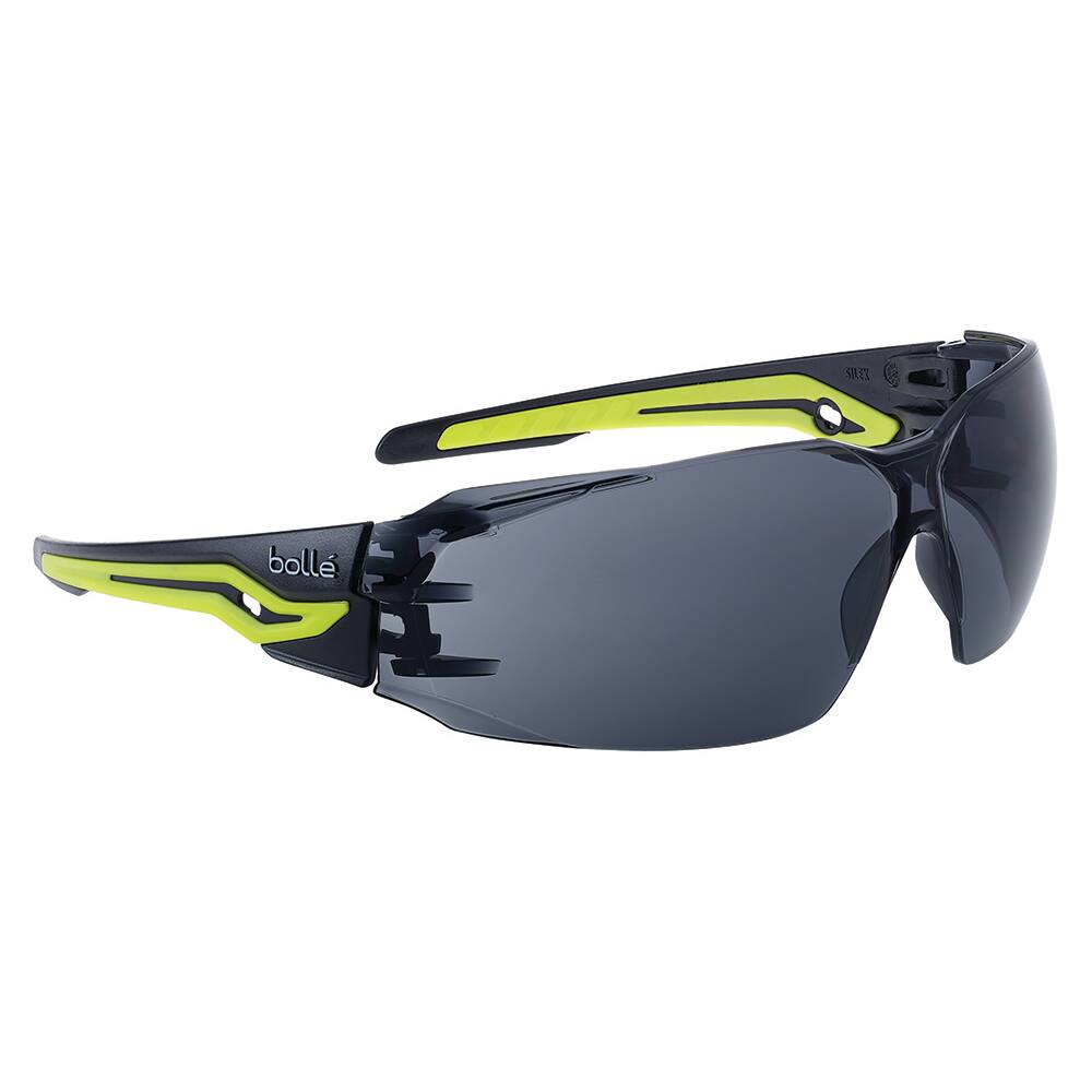 Bolle Safety SILEX+ Black / Yellow Temples Platinum AS/AF Smoke Lens (SILEXPPSF)