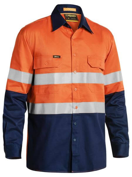 Bisley 3m Taped 2 Tone Hi Vis Mens Industrial Cool Vent Shirt (BS6448T)