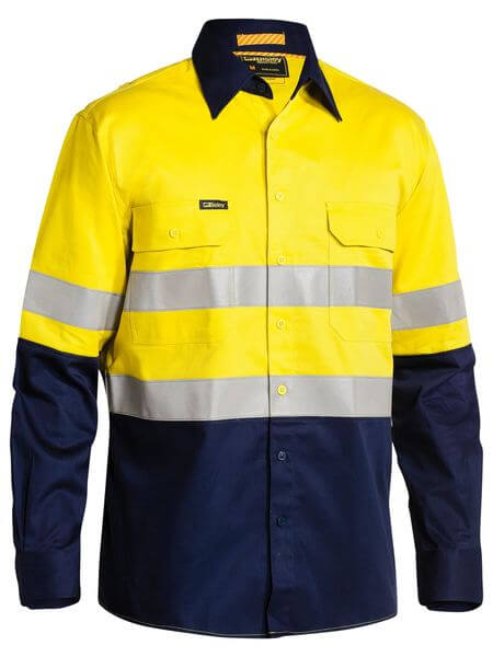 Bisley 3m Taped 2 Tone Hi Vis Mens Industrial Cool Vent Shirt (BS6448T)