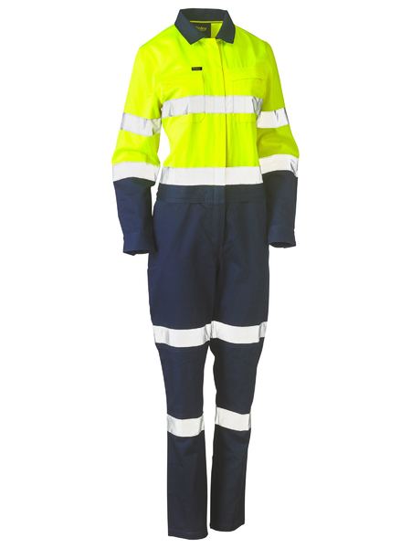 Bisley Womens Taped Hi Vis Cotton Drill Coverall (BCL6066T)