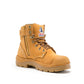 Steel Blue Argyle Lace Up Boot with Zip and Bump Cap - Wheat (332152)