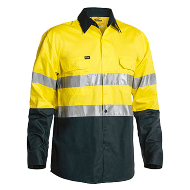 Bisley Taped Hi Vis Cool Lightweight Shirt  Long Sleeve (BS6896)